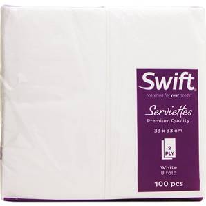 **** SWIFT Serviettes 2 ply 8 Fold