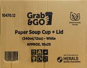GRAB & GO 340ml/12oz Paper Soup Cup & Lid