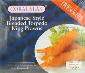 ++++ CORAL SEAS Breaded Torpedo King Prawn