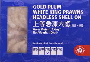 ++++ GOLD PLUM Vann King Prawn 26/30 HLSO