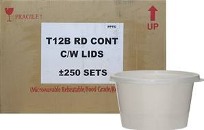 DH TS12-RD Microwave Conts & Lids 12oz