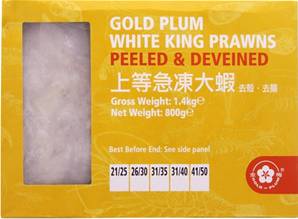 ++++ GP Vannamei King Prawn 26/30 PD 800g