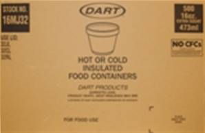 **** DART 16oz Containers 16MJ32 Lids 32JL