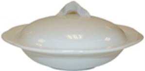 **** 7in White Butter Dish with Lid