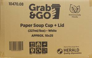 GRAB & GO 227ml/8oz Paper Soup Cup & Lid