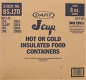DART 8oz Containers 8SJ205 (lid 20JL5 )