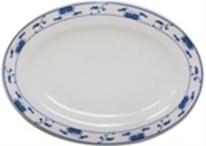 **** CL BLUE LOTUS 9.25 inch Oval Platter