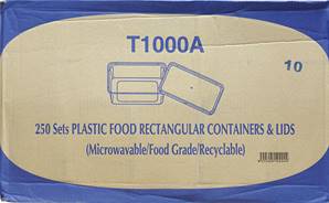 T1000A Rect Microwaveable Conts & Lids