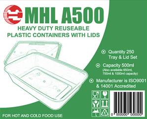 MHL A500 Plastic Containers & Lids