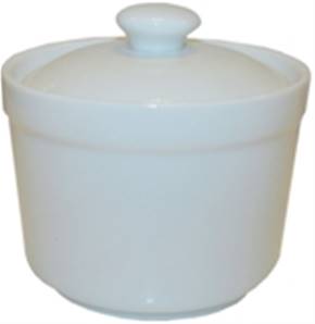 CL 4.5in White Steam Pot with Lid