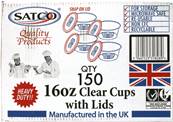 SATCO 16oz Clear Cups with Lids